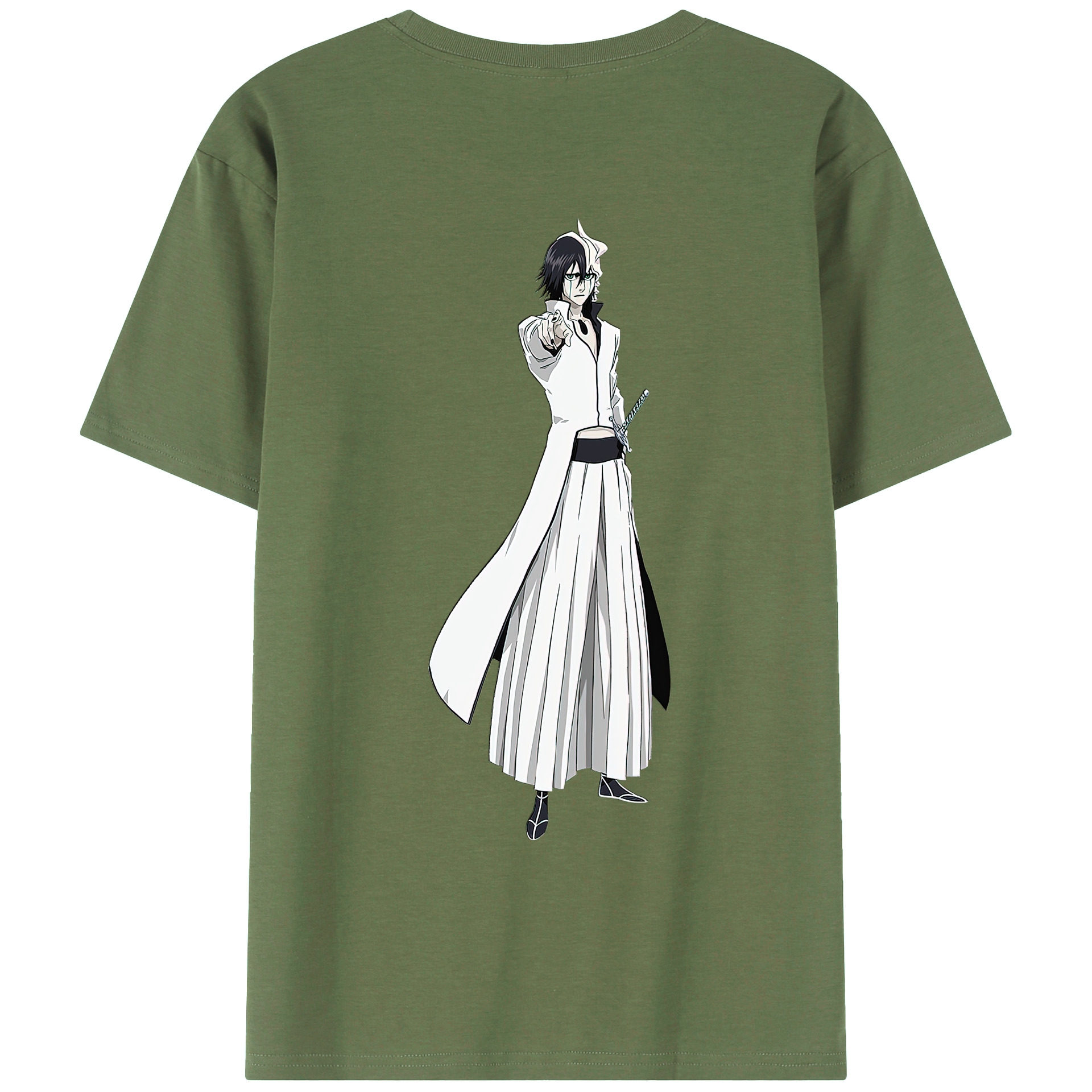 （画像用） ブリーチ ウルキオラ·シファー BLEACH Ulquiorra cifer 綿100％ メンズ半袖Tシャツ（バックプリント） 通気性